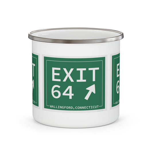 Vintage Exit 64 WCP Sign Enamel Camping Mug