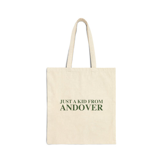 Just a kid from Andover Cotton Canvas Tote Bag