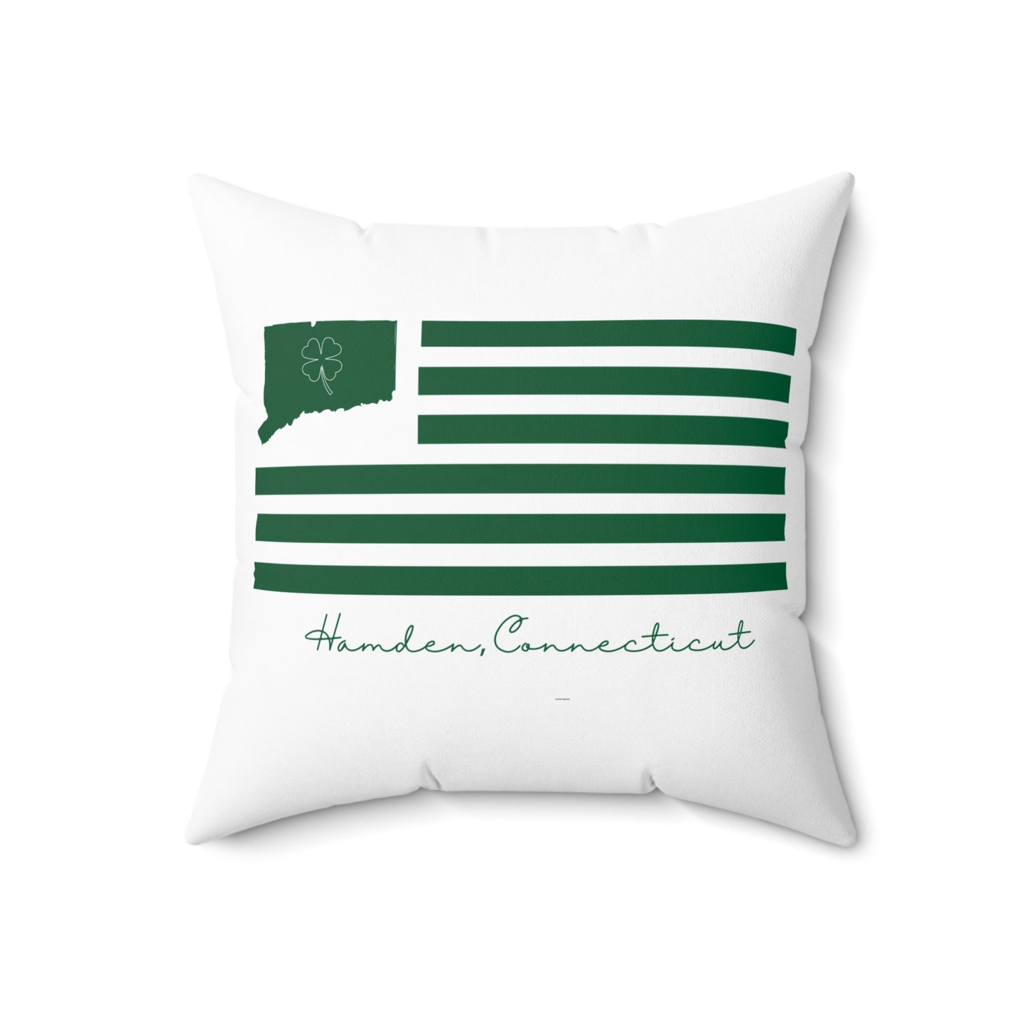 Hamden Connecticut St. Patrick’s Day Flag Spun Polyester Square Pillow