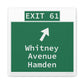 Vintage WCP Exit 61 Sign Matte Canvas, Stretched, 1.25"