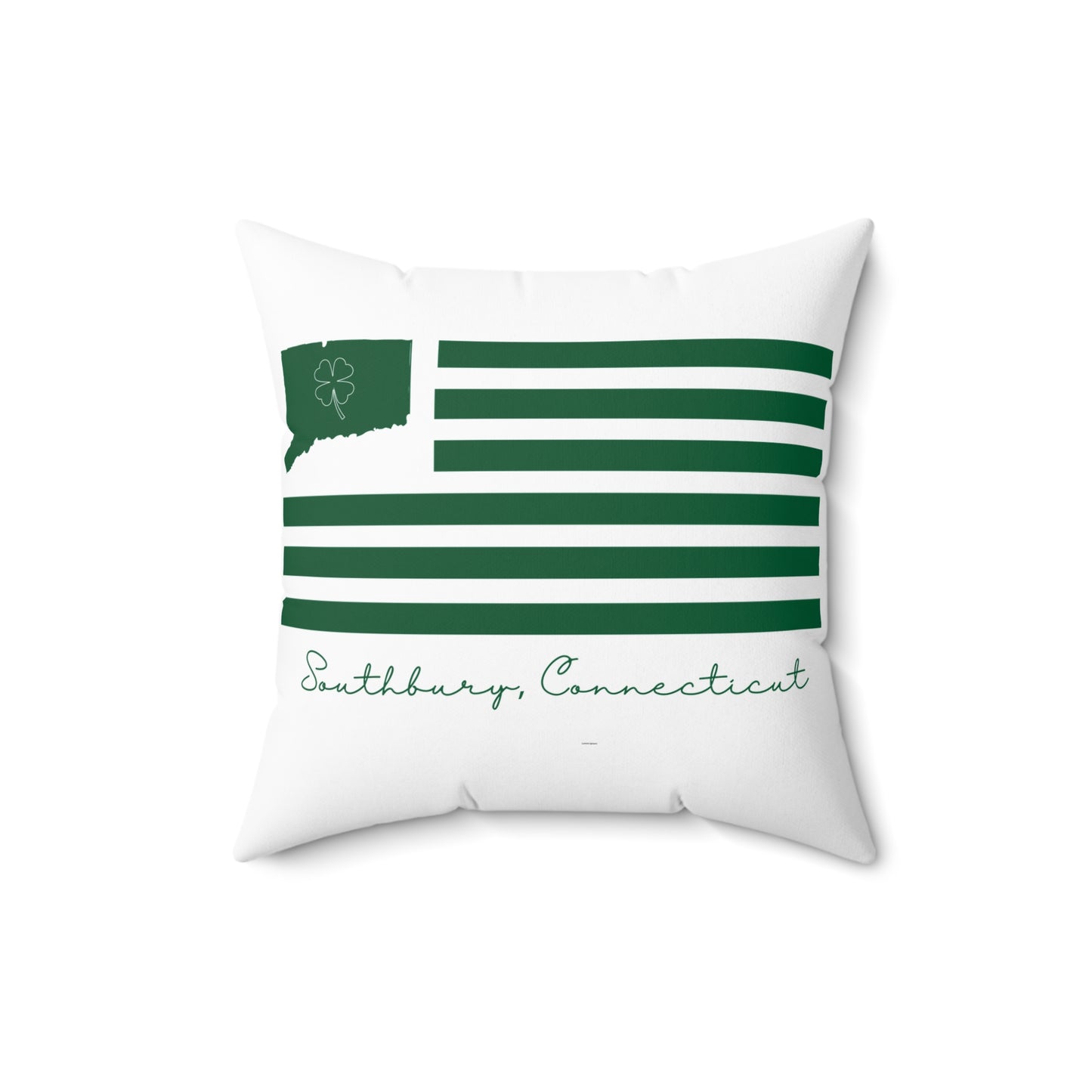 Southbury Connecticut St. Patrick’s Day Flag Spun Polyester Square Pillow