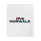 Love Norwalk Velveteen Plush Blanket