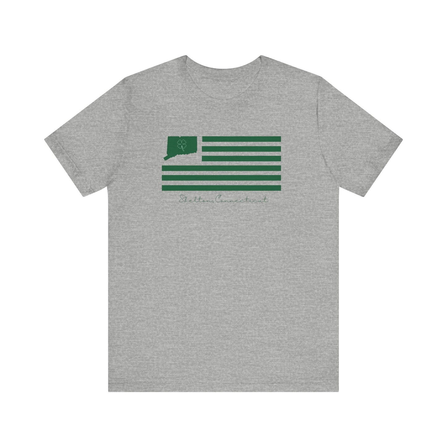 Shelton Connecticut St Patrick’s Day Flag Unisex Jersey Short Sleeve T-Shirt