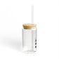 Sherman Vision Glass Can with Straw and Lid, 16oz