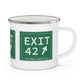 Vintage Exit 42 Merritt Parkway Sign Enamel Camping Mug