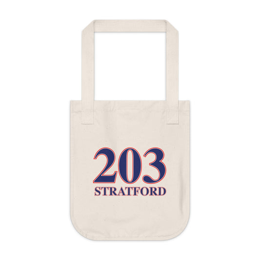 203 Stratford Red White & Blue Organic Canvas Tote Bag