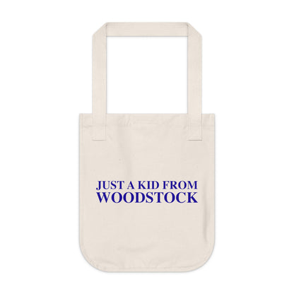 Just a kid from Woodstock Organic Canvas Tote Bag