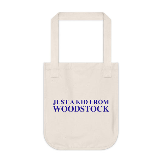 Just a kid from Woodstock Organic Canvas Tote Bag