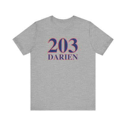 203 Darien Red White & Blue Unisex Jersey Short Sleeve T-Shirt