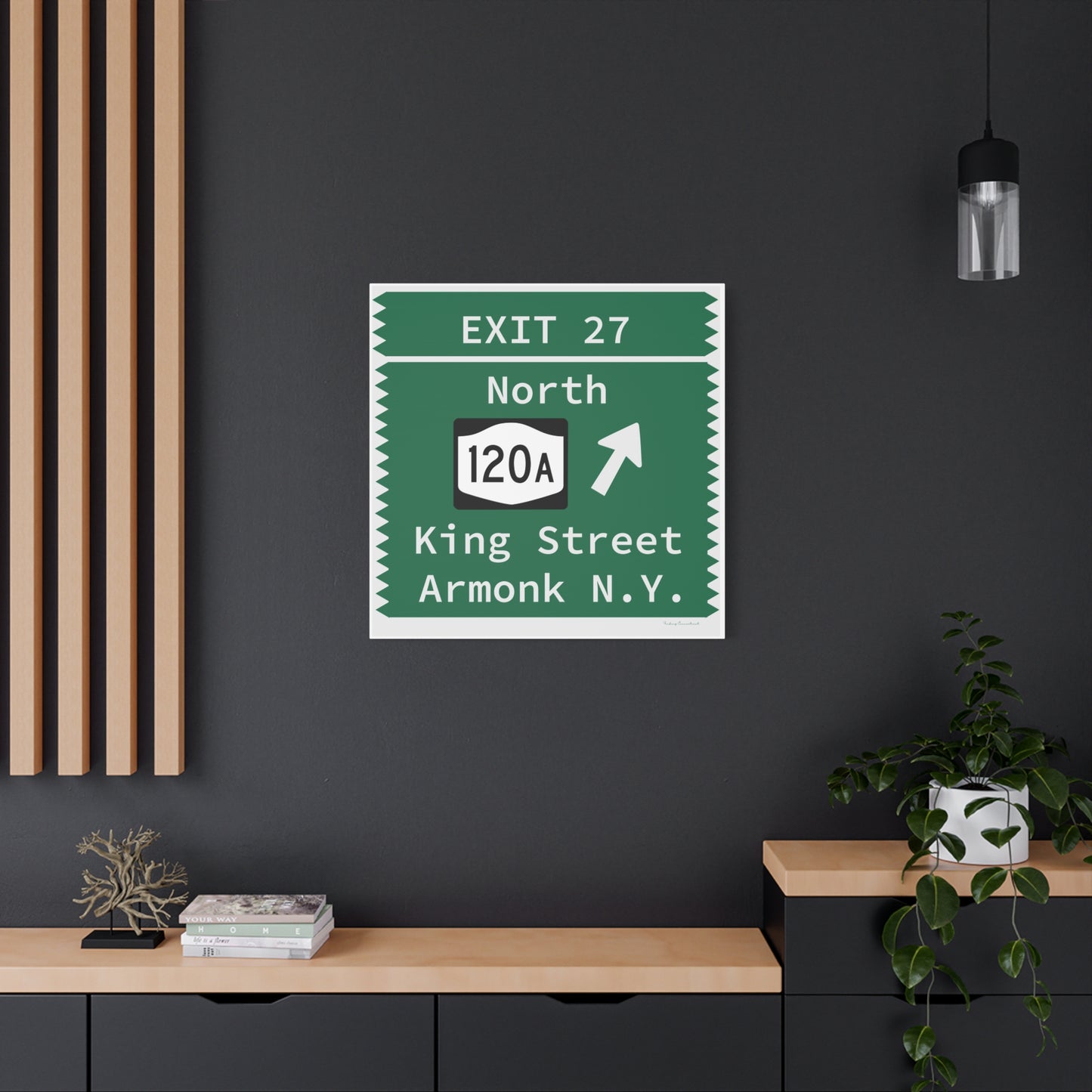Vintage Merritt Parkway Exit 27 Sign Matte Canvas, Stretched, 1.25"