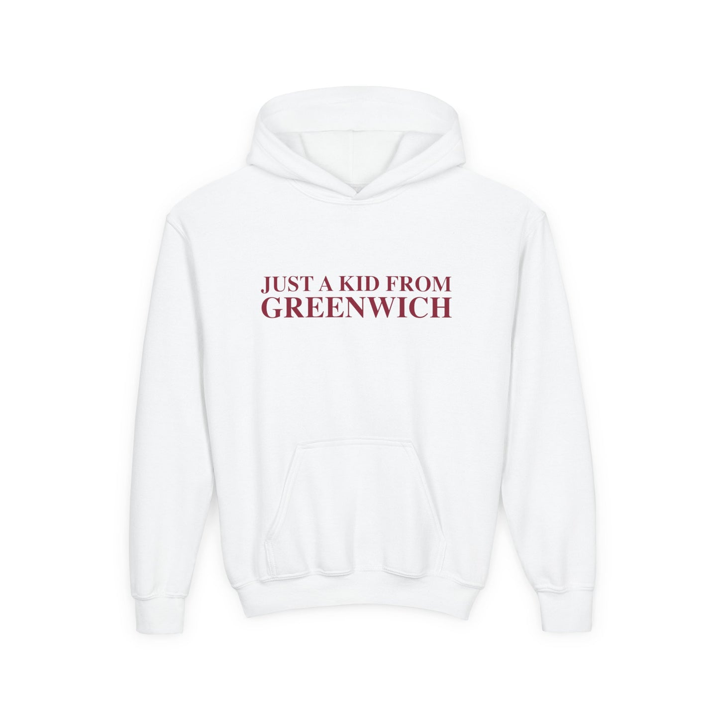 Just a kid from Greenwich Youth Heavy Blend Hooded Sweatshirt