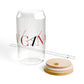 41 Tilt New Canaan Glass Can with Straw and Lid, 16oz