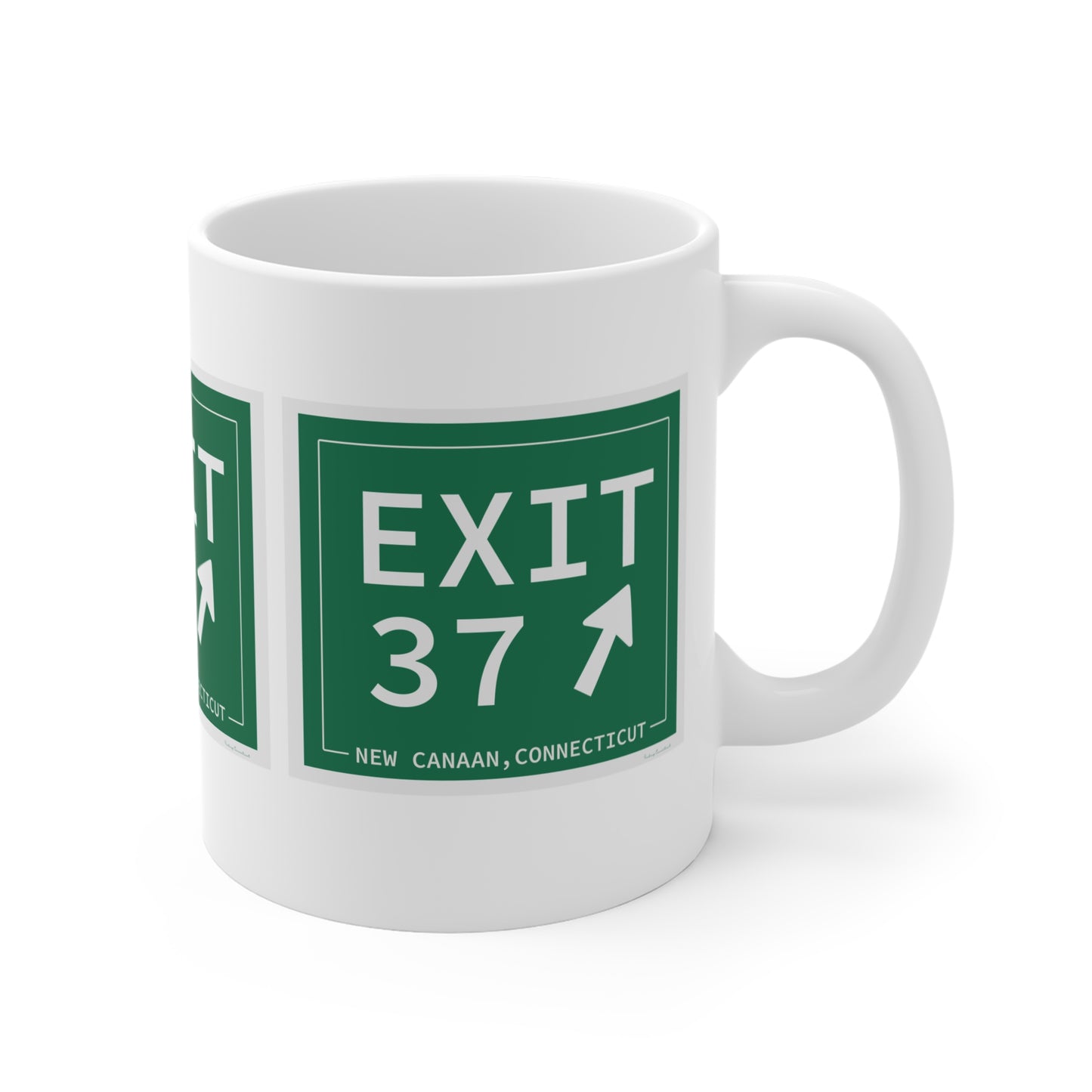 Vintage Exit 37 Merritt Parkway Sign Mug 11oz