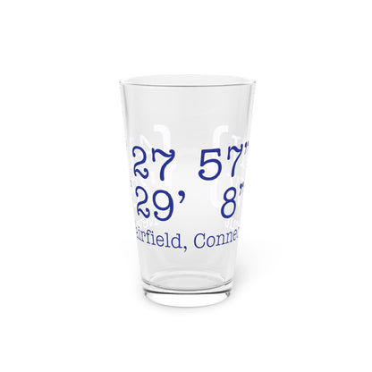 New Fairfield Coordinates Pint Glass, 16oz