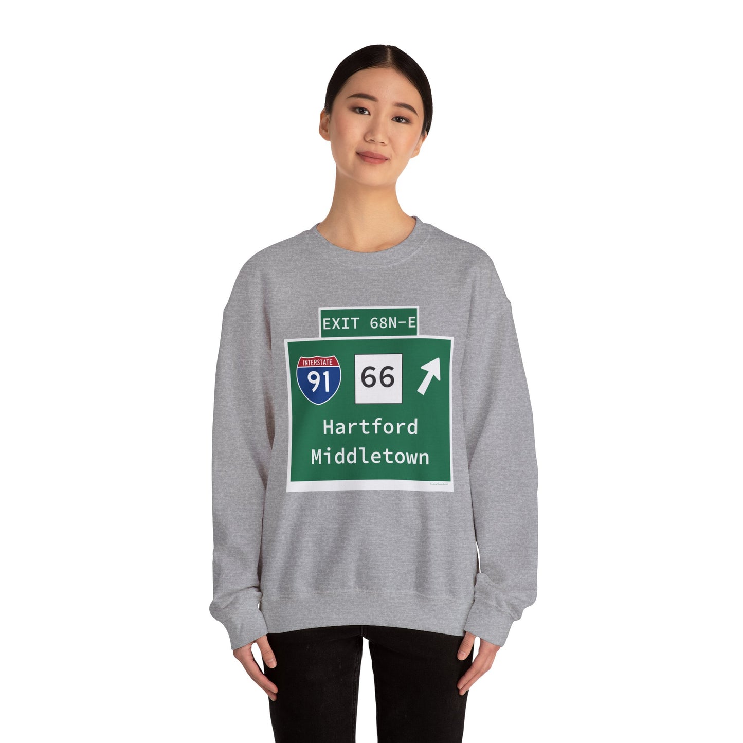 Vintage WCP Exit 68-NE Sign Unisex Heavy Blend™ Crewneck Sweatshirt