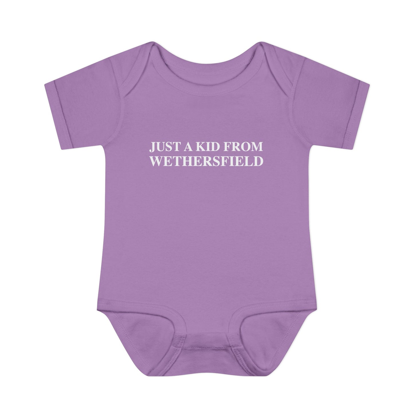 Just a kid from Wethersfield Infant Baby Rib Bodysuit