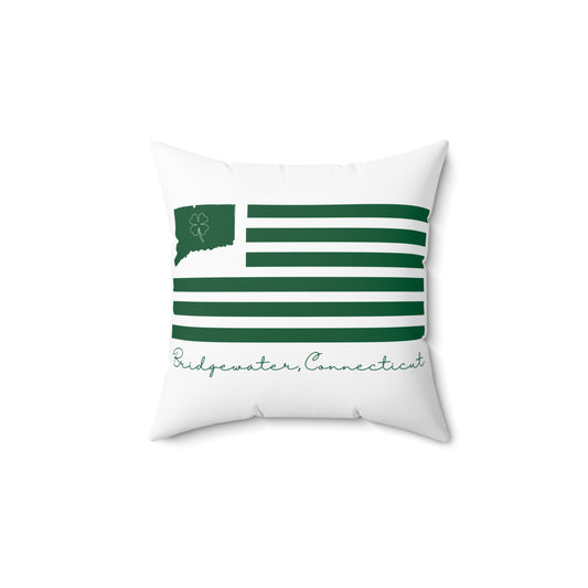 Bridgewater Connecticut St. Patrick’s Day Flag Spun Polyester Square Pillow