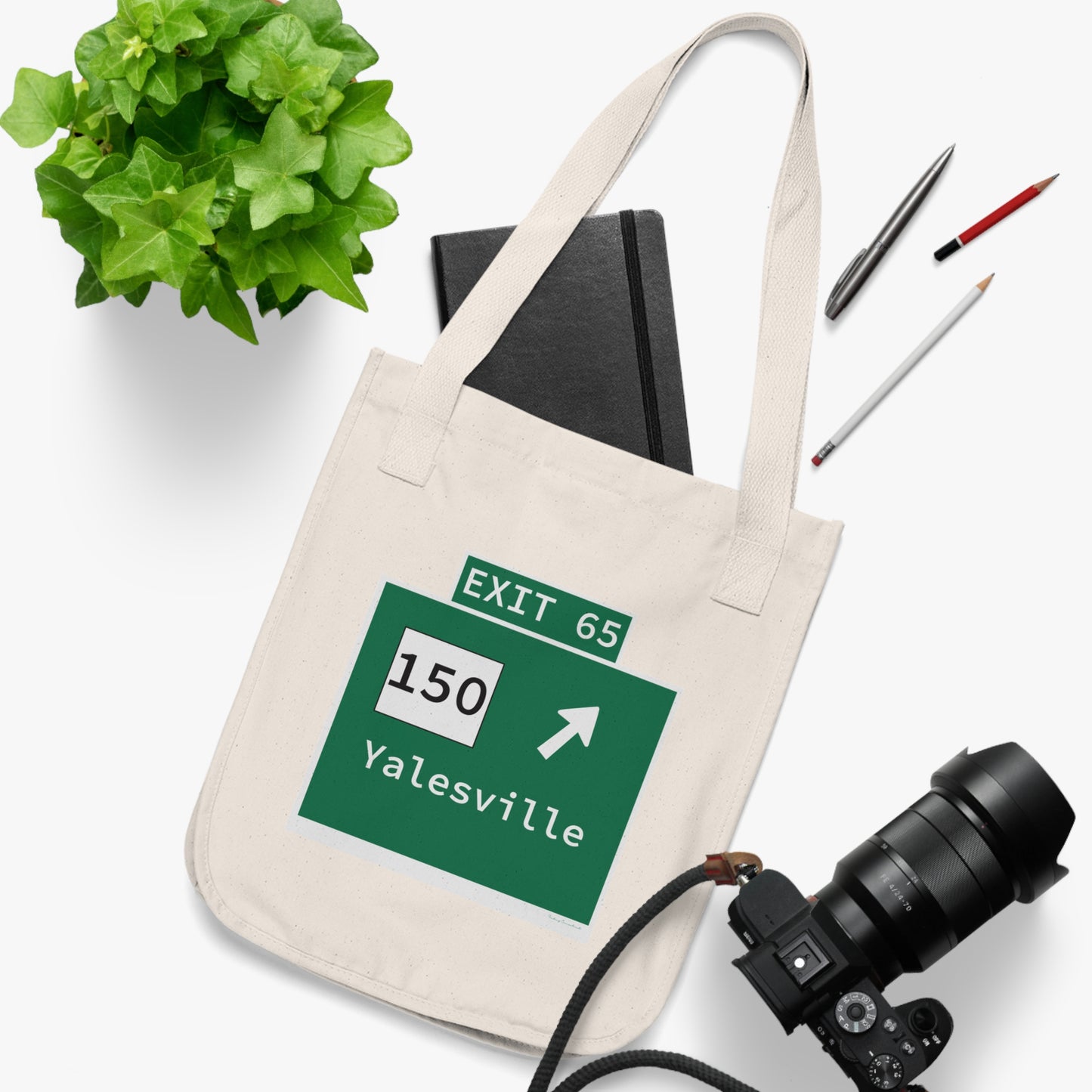 Vintage WCP Exit 65 Sign Organic Canvas Tote Bag
