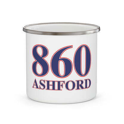 860 Ashford Red, White & Blue Enamel Camping Mug