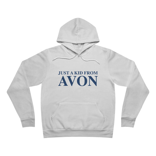 Just a kid from Avon Unisex Sponge Fleece Pullover Hoodie