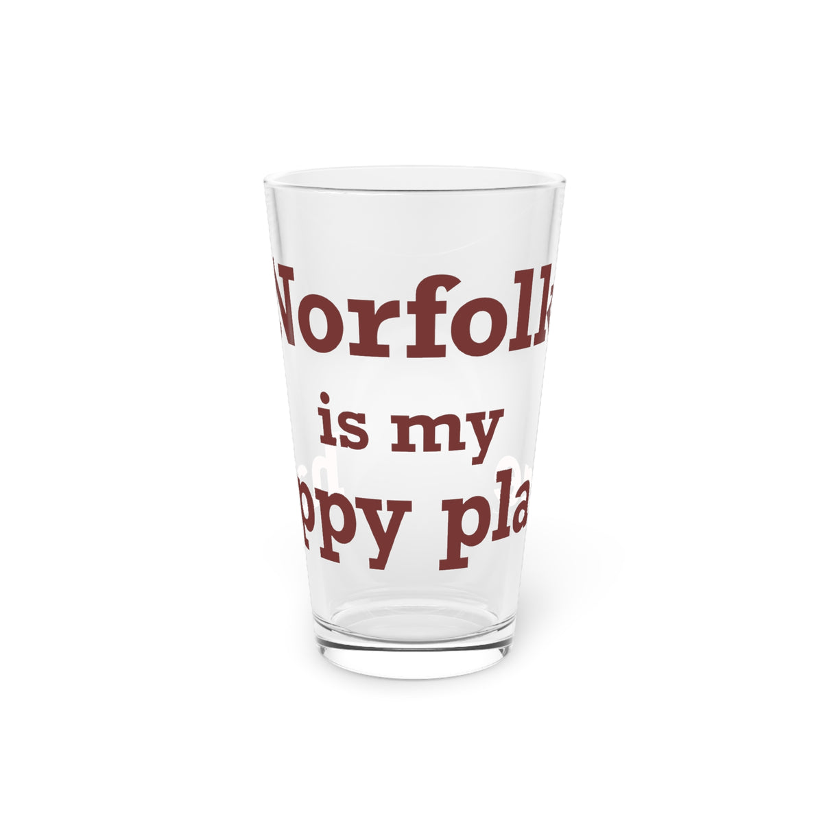Norfolk is My Happy Place Pint Glass, 16oz