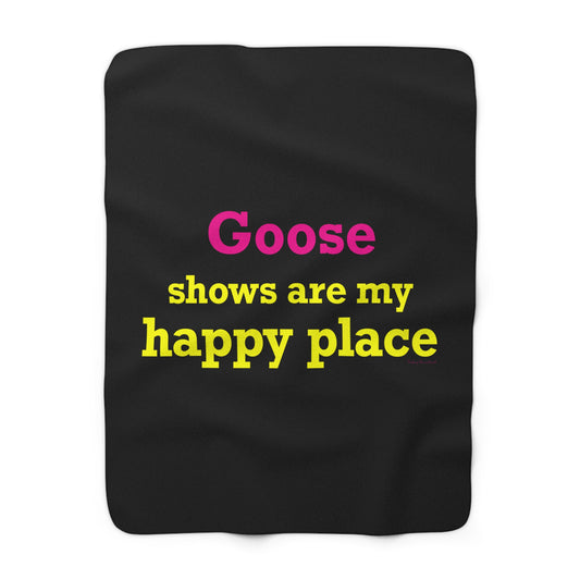 Goose Shows Are My Happy Place - Yellow & Pink Sherpa Fleece Blanket