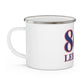 860 Lebanon Red, White & Blue Enamel Camping Mug