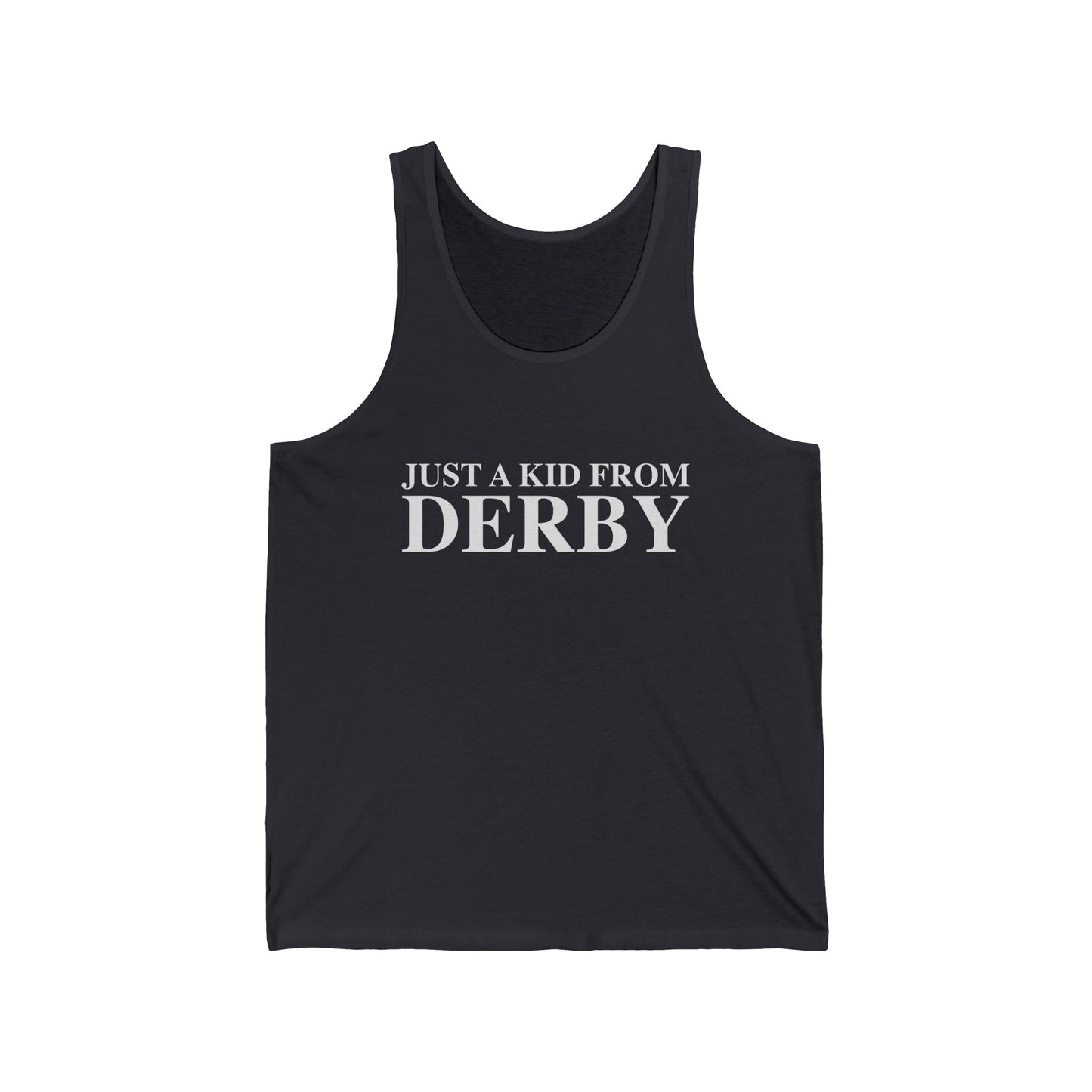 Just a kid from Derby Unisex Jersey Tank Top