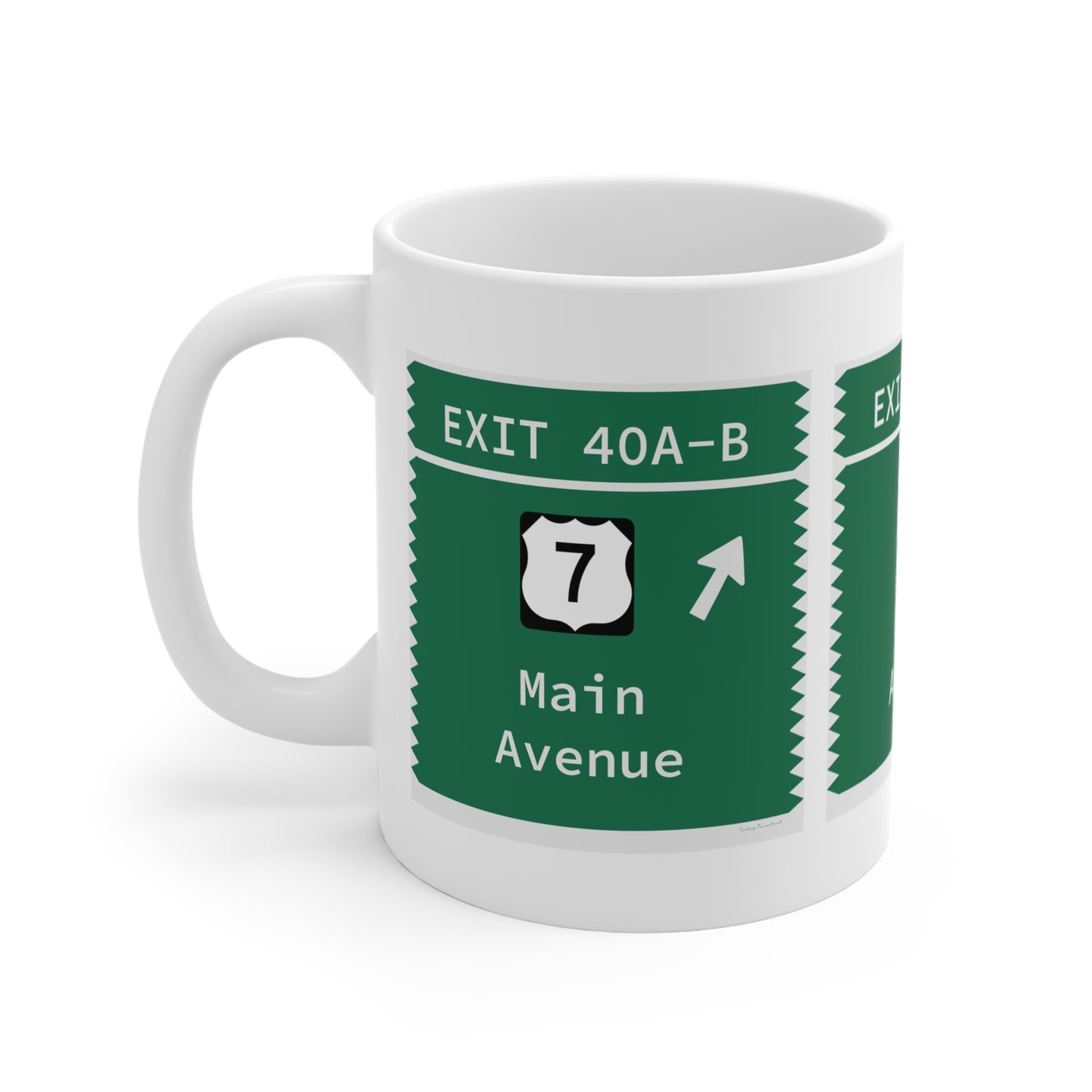 Vintage Merritt Parkway Exit 40 A-B Sign Mug 11oz