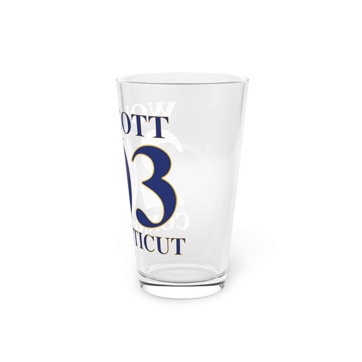 Wolcott 203 Connecticut Pint Glass, 16oz
