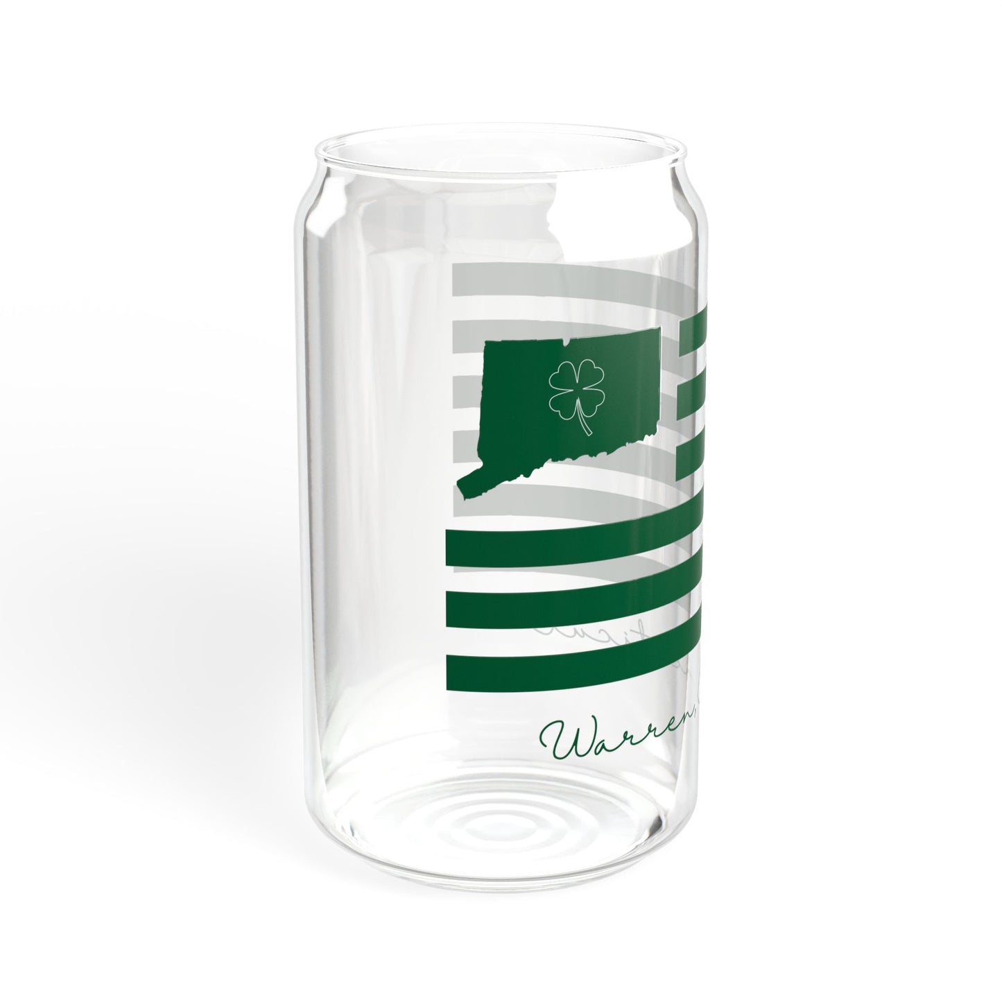 Warren Connecticut St. Patrick’s Day Flag Sipper Glass, 16oz