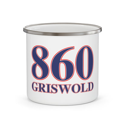 860 Griswold Red, White & Blue Enamel Camping Mug