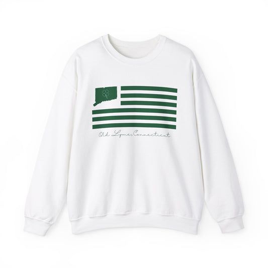 Old Lyme Connecticut St. Patrick’s Day Flag Unisex Heavy Blend™ Crewneck Sweatshirt