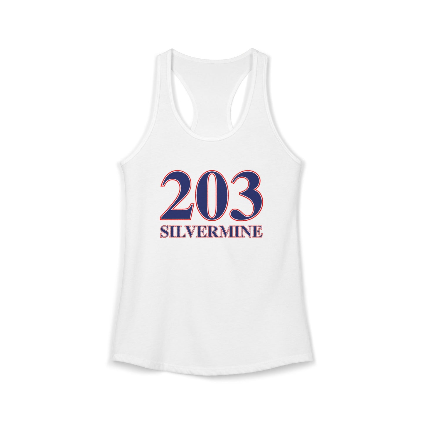 203 Silvermine Red, White & Blue Women's Ideal Racerback Tank Top
