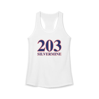 203 Silvermine Red, White & Blue Women's Ideal Racerback Tank Top