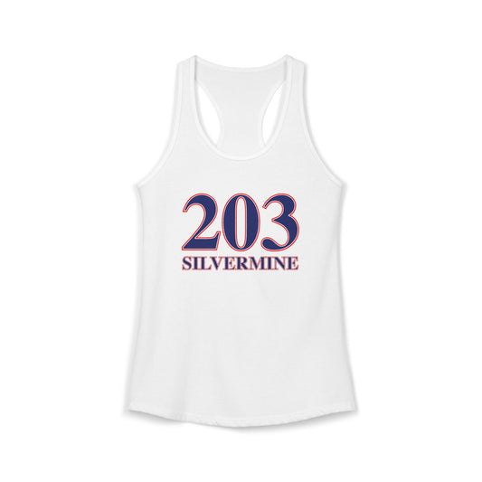 203 Silvermine Red, White & Blue Women's Ideal Racerback Tank Top