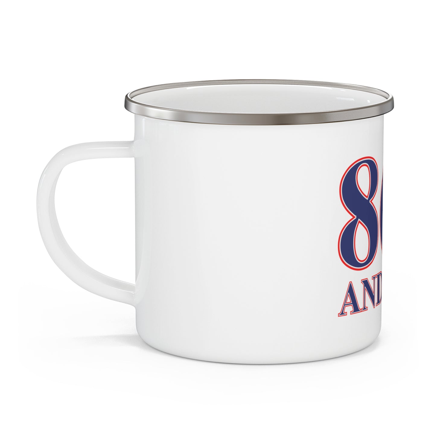 860 Andover Red, White & Blue Enamel Camping Mug