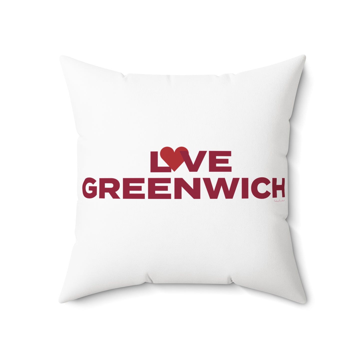 Love Greenwich Spun Polyester Square Pillow