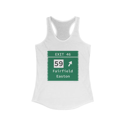 Vintage Merritt Parkway Exit 46 Sign Women's Ideal Racerback Tank Top