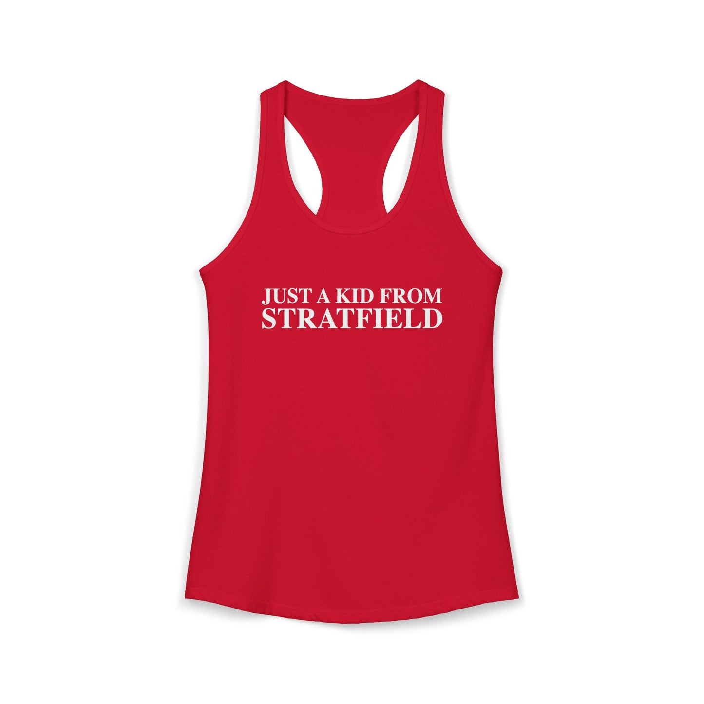 Just a kid from Stratfield Women's Ideal Racerback Tank Top