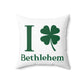 I Clover Bethlehem Spun Polyester Square Pillow