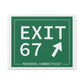 Vintage Exit 67 WCP Sign Matte Canvas, Stretched, 1.25"