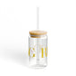 41 Tilt Redding Glass Can with Straw and Lid, 16oz