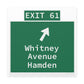 Vintage WCP Exit 61 Sign Matte Canvas, Stretched, 1.25"