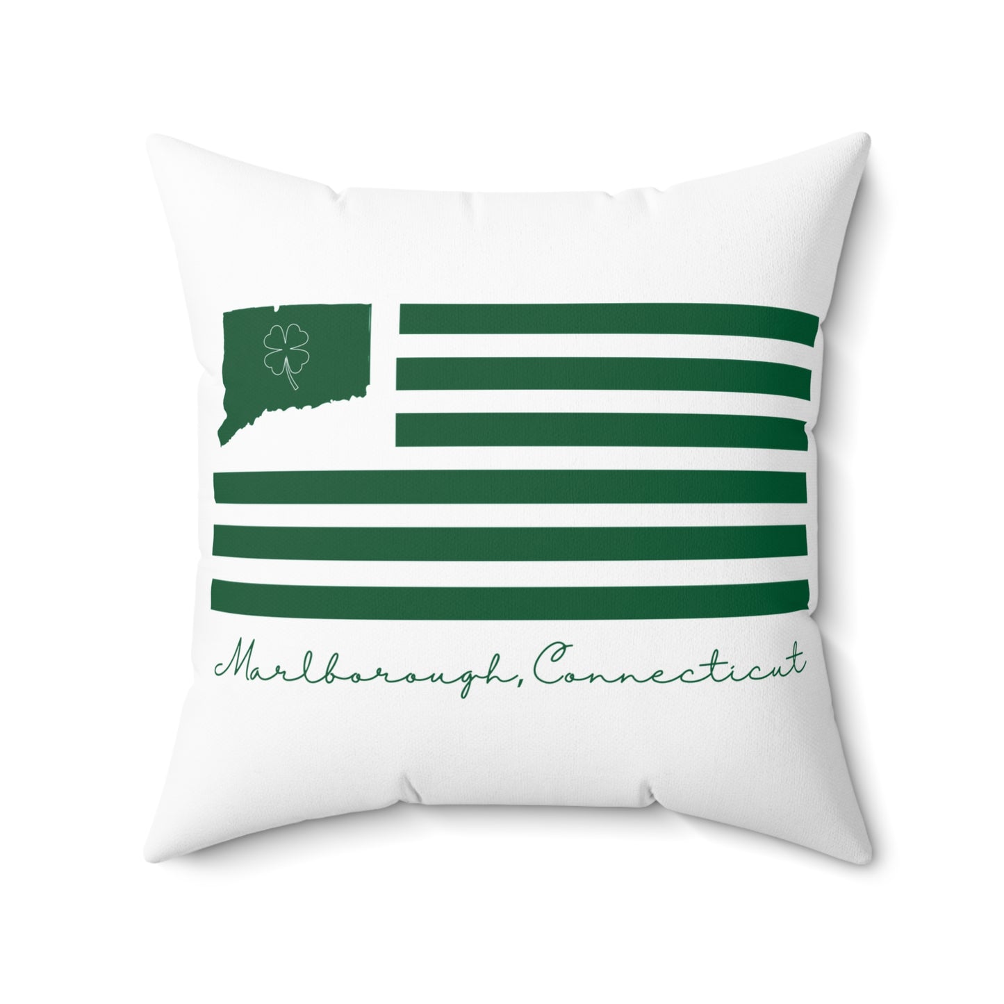 Marlborough Connecticut St. Patrick’s Day Flag Spun Polyester Square Pillow
