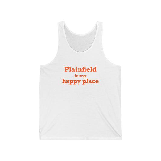Plainfield is My Happy Place Unisex Jersey Tank Top