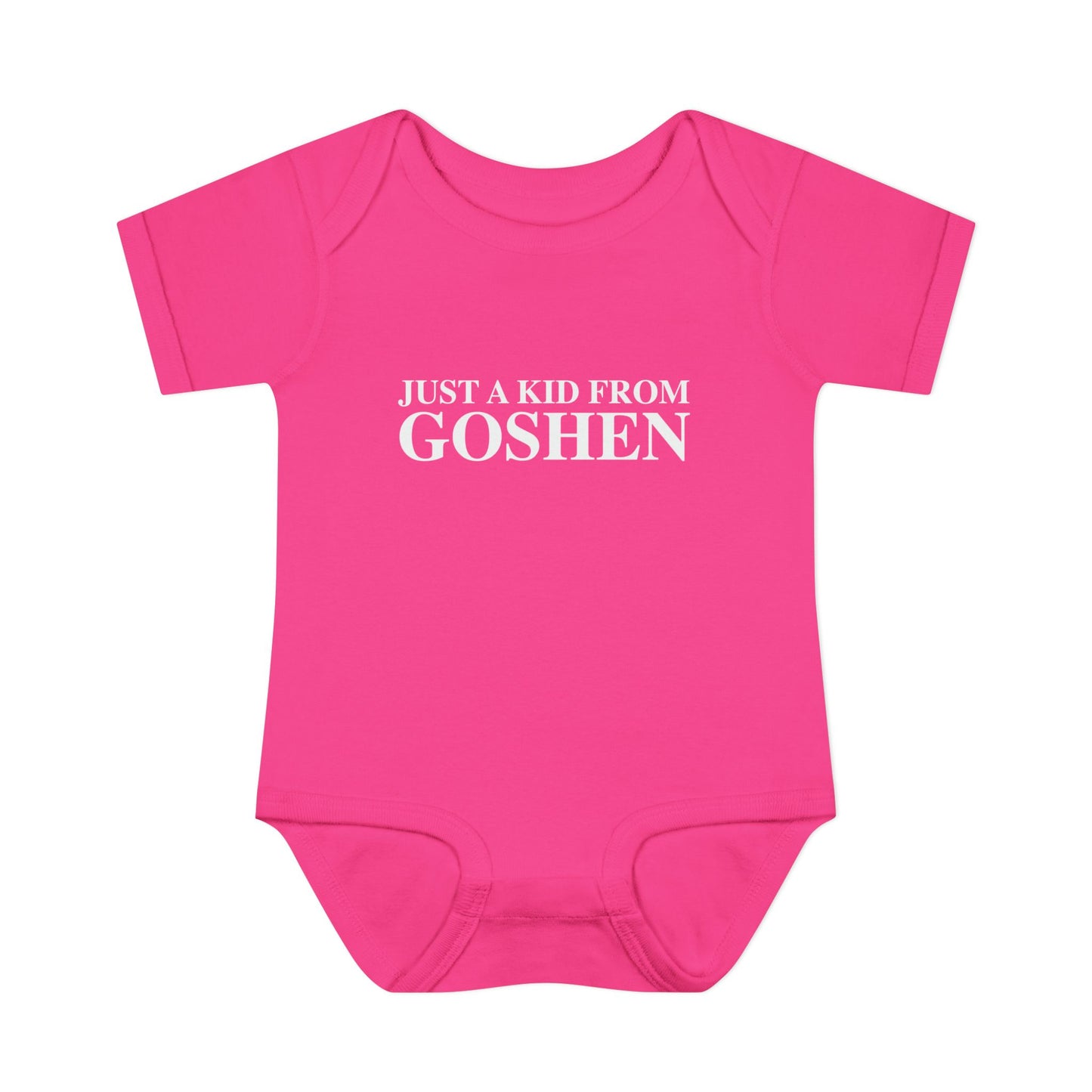 Just a kid from Goshen Infant Baby Rib Bodysuit