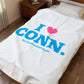 I Heart CONN Velveteen Plush Blanket