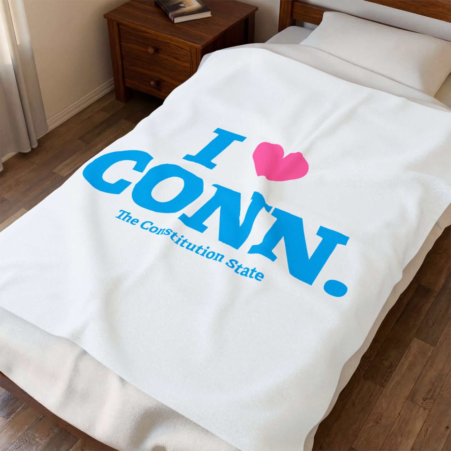 I Heart CONN Velveteen Plush Blanket