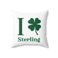 I Clover Sterling  Spun Polyester Square Pillow